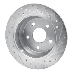 Jeep Grand Cherokee Brake Rotor (1) - Rear Left - R1 Concepts - Drilled & Slotted - Silver - `99-`04